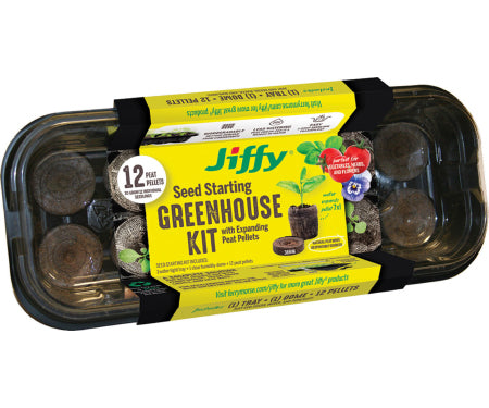planting seeds in jiffy peat pellets Jiffy Windowsill Seed Starting Greenhouse Kit 12 Cell