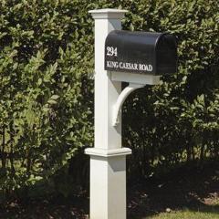 White Dover Mail Post by Walpole Outdoors - Installation Available