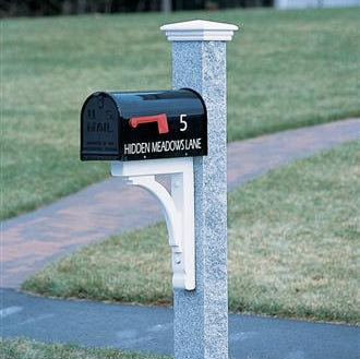 Gray Rock Granite Mail Post by Walpole Outdoors - Installation Available