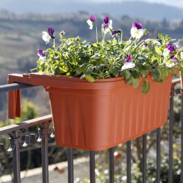 over-the-rail hanging planter boxes Rail Planter Window Box