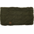 Fuzzy Lined Solid Cable Knit CC Infinity Scarf