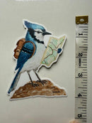 Backpacking Blue Jay Vinyl Sticker 4"