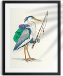 Backpacking Blue Heron Fishing Print