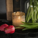 Champagne Dotted Glass 3D Flame Candle