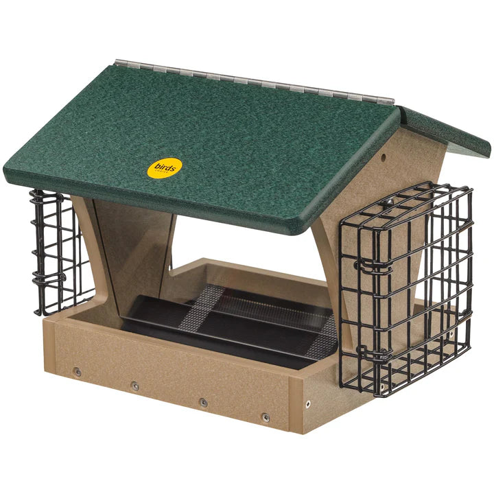 Hopper Bird Feeder with Suet Cages