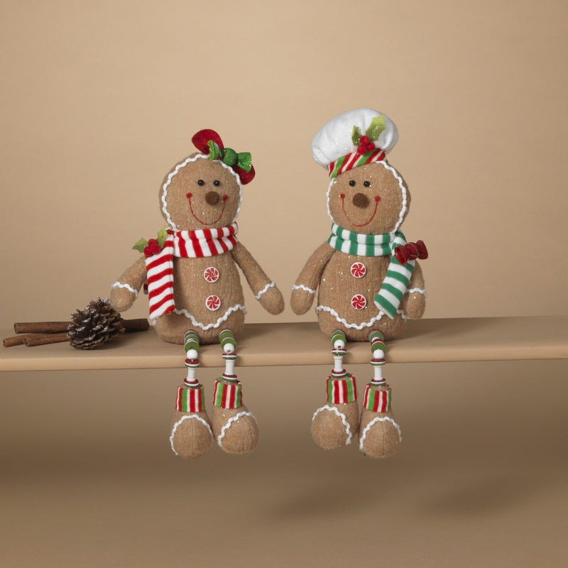 14" Holiday Plush Gingerbread Shelf Sitter