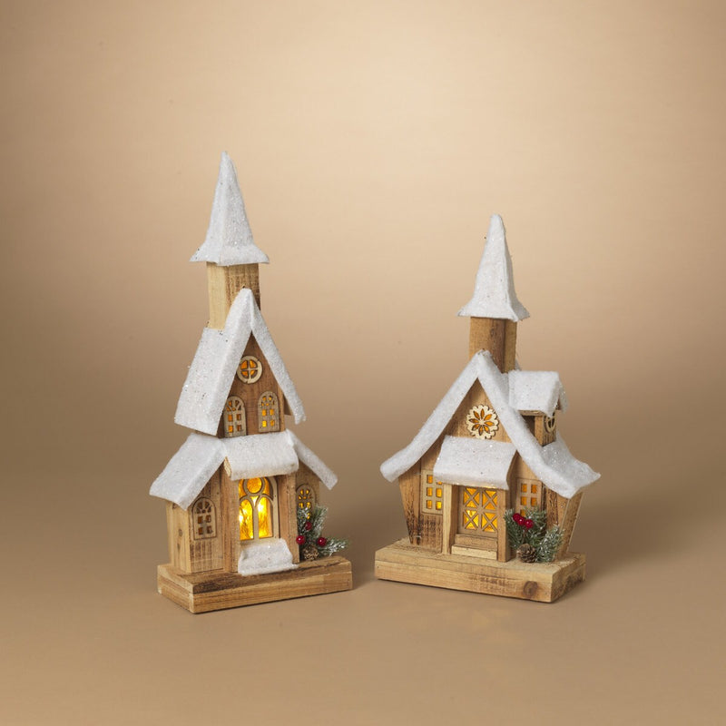 18" Lighted Individual Wooden Holiday House