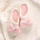Fuzzy Slippers–Betty Bow Blush