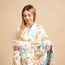 Cozy Dreams Luxe Blanket–Poppin' Petals Aqua