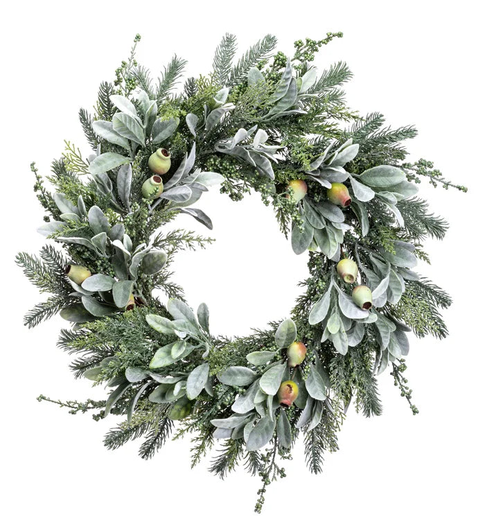 Light Green Mixed Foliage Berry Wreath