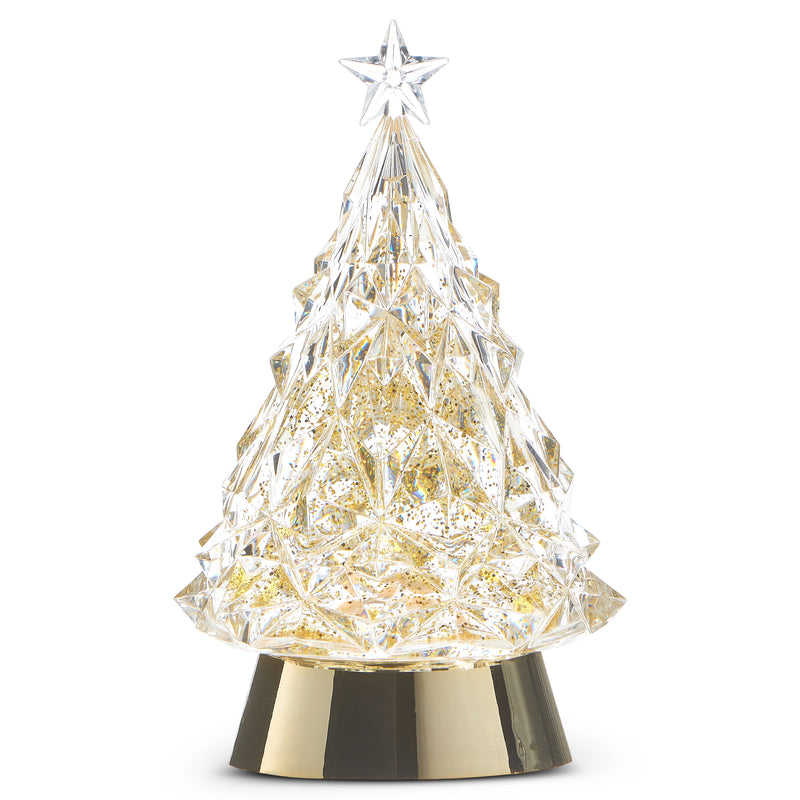 Gold Lighted Swirling Glitter Tree