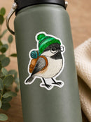 Backpacking Chickadee Vinyl Sticker 4”