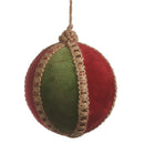 Red and Green Velvet Ball Ornament
