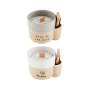 STONEWARE CANDLE & MATCH SETS