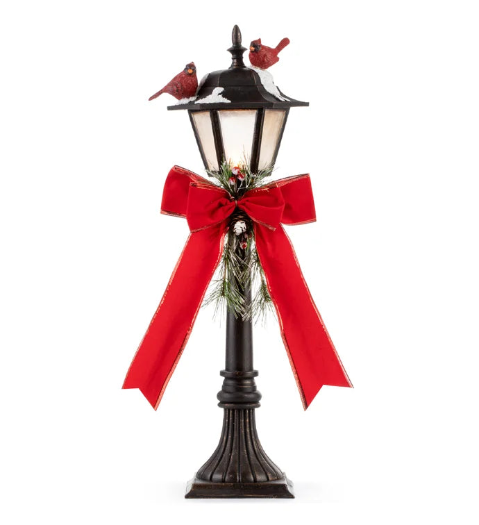 LED Cardinal Lamp w/ Bow