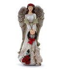 Angel with Wreath & Poinsettias
