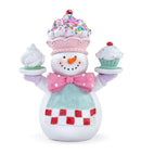Snowman Holding Cupcakes