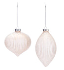 White Glitter Stripe Ornament
