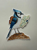 Backpacking Blue Jay Vinyl Sticker 4"