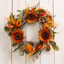 24" Sunflower & Floral Mix Wreath