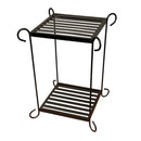 26" Two Tiered Black Plant Stand