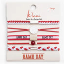 K'lani Hair Tie Bracelets-"Game Day White/Red"