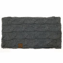 Fuzzy Lined Solid Cable Knit CC Infinity Scarf