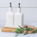 White Ceramic Oil and Vinegar Set