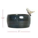 Elloise Bird Garden Ceramic Water Fountain Blue with Pump