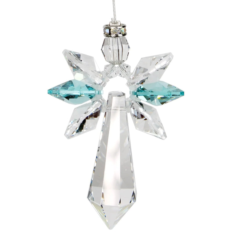 Blue Zircon Crystal Guardian Angel Suncatcher