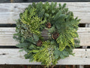 6" Fresh Mixed Greens Candle Wreath