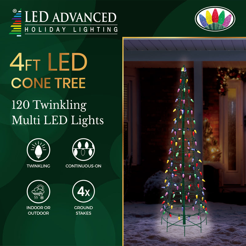 4' Cone Tree LED