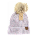 Soft Ribbed Fur Pom C.C Beanie