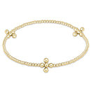 Beaded Gold Signature Cross Bracelet 3mm