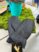Unisex Leather Mittens with Finger Liner