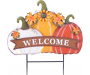 Metal Welcome Pumpkin Yard Sign