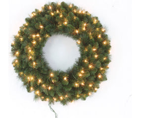 24" Pre-Lit Artificial Wreath