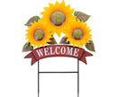 Metal Welcome Sunflower Sign