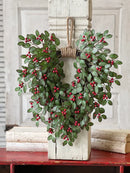 18" Hanging Holly Berry Wreath