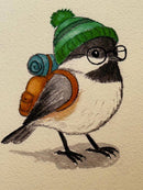 Backpacking Chickadee Print