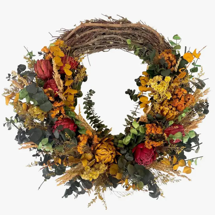 18" Assorted Dry Fall Floral Wreath Collection