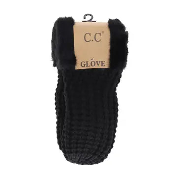 Waffle Knit C.C Women's Mittens