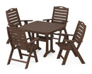 Nautical Folding Highback Chair 5 Piece Dining Set With Trestle Legs - In Stock