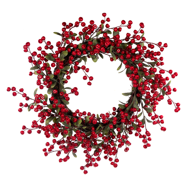 24" Outdoor Red Berry Wreath