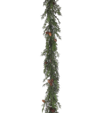 65" Light Green Fern and Pinecone Artificial Garland