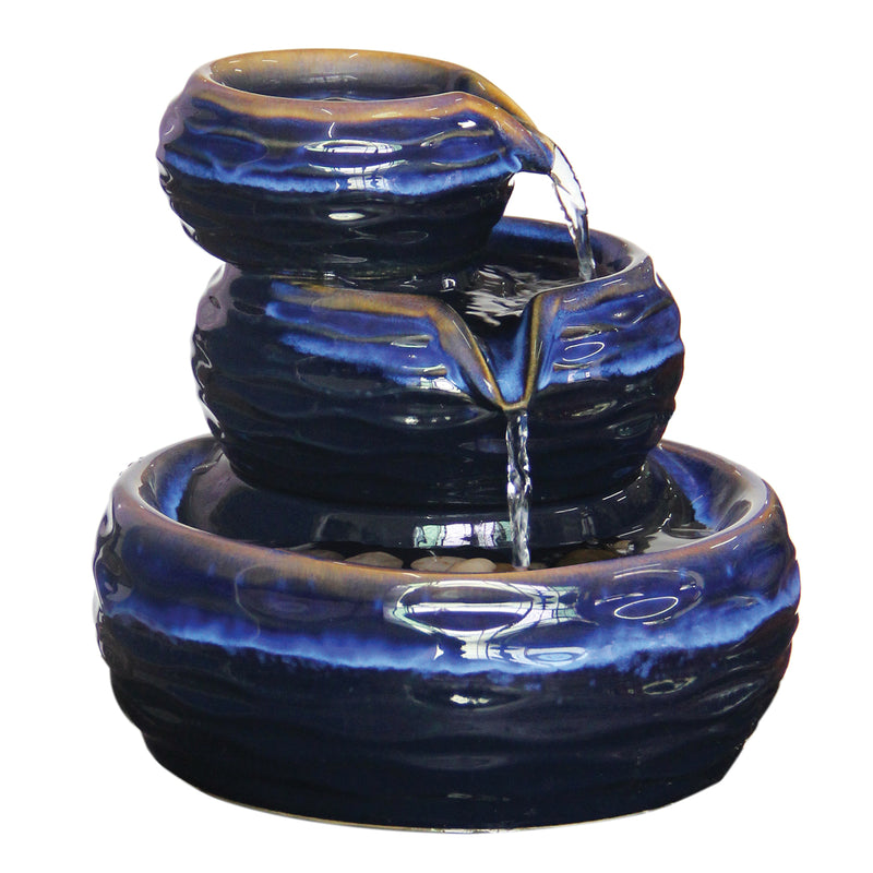 Tabletop Rippled Bowl Tiered Fountain