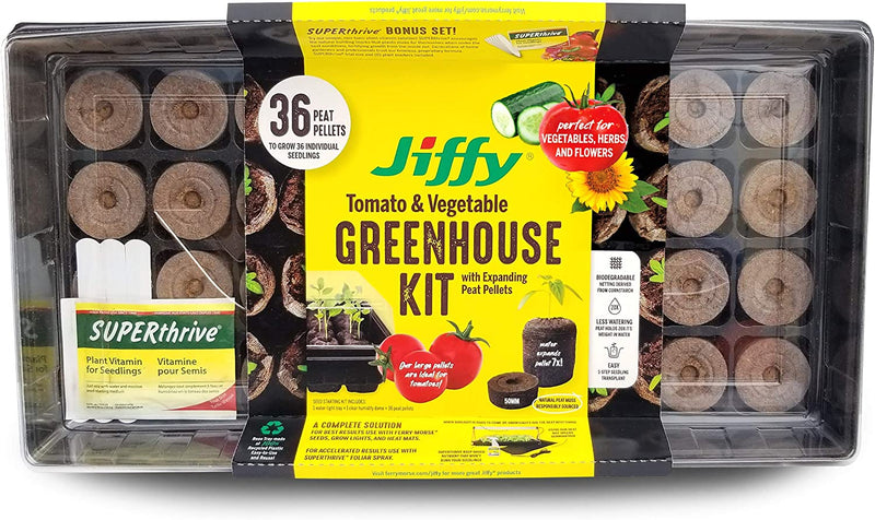 planting seeds in jiffy greenhouse Jiffy Tomato & Vegetable Greenhouse Kit 36 Cell