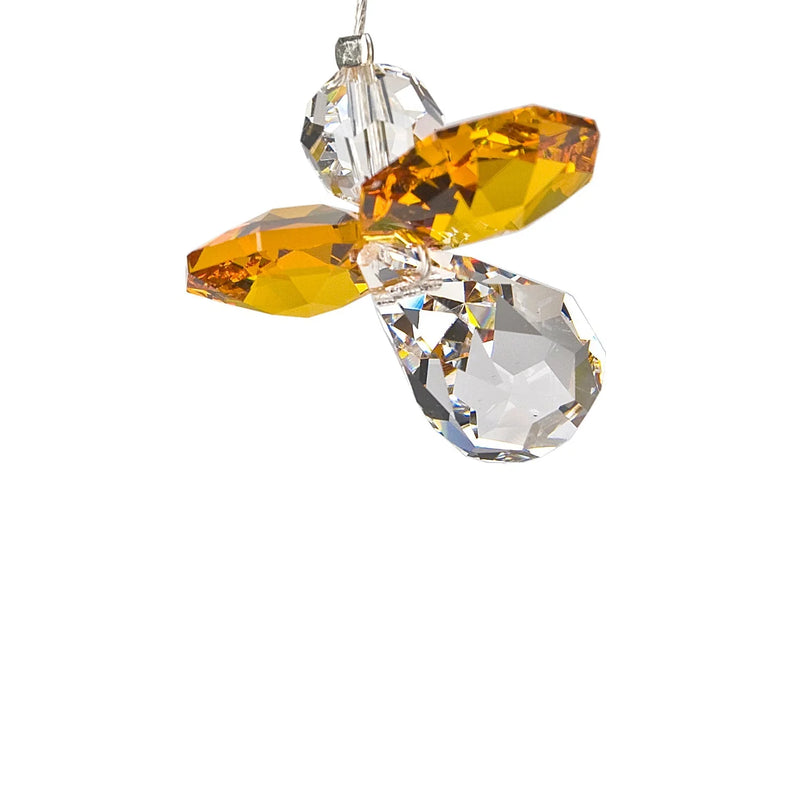 QF Suncatcher Angioletto In Cristallo: Portafortuna Con Prisma Per Auto E Finestra, Lunghezza 21,6 Cm
