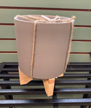 6" Grey Rubber Painted Pot on Stand