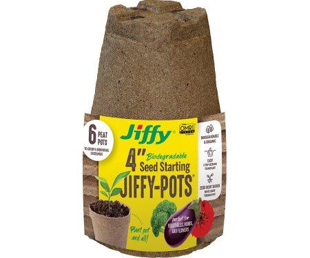 4" Seed Starting Jiffy Pot 6 Pack